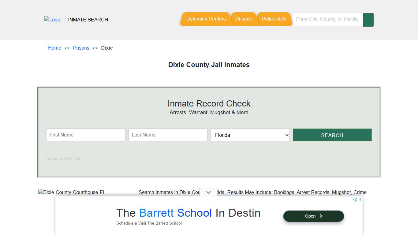 Dixie County Jail Inmates | Florida Inmate Search